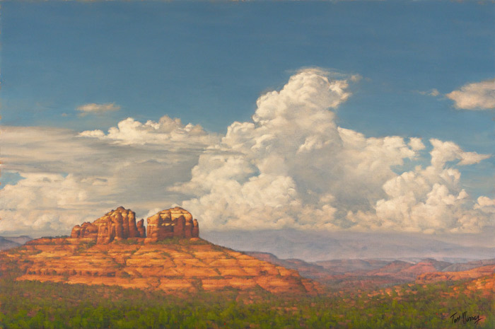 Clouds Form Over Cathedral Rock 16x24 SOLD!