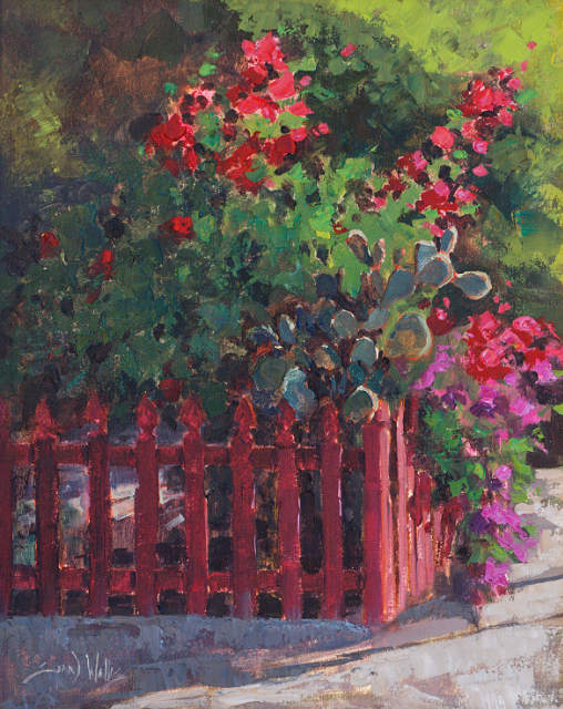 Bougainvillia & Cactus 20x16