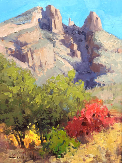 Flowers Under Finger Rock 12x9 SOLD!