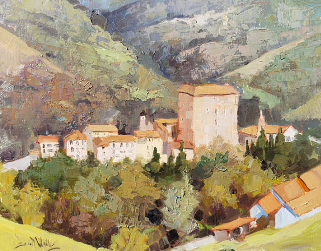 Borgomale Castle Plein Air 11x14 SOLD!