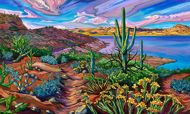 The Desert Blushes As The Sun Shows Its Face 18x24 SOLD!