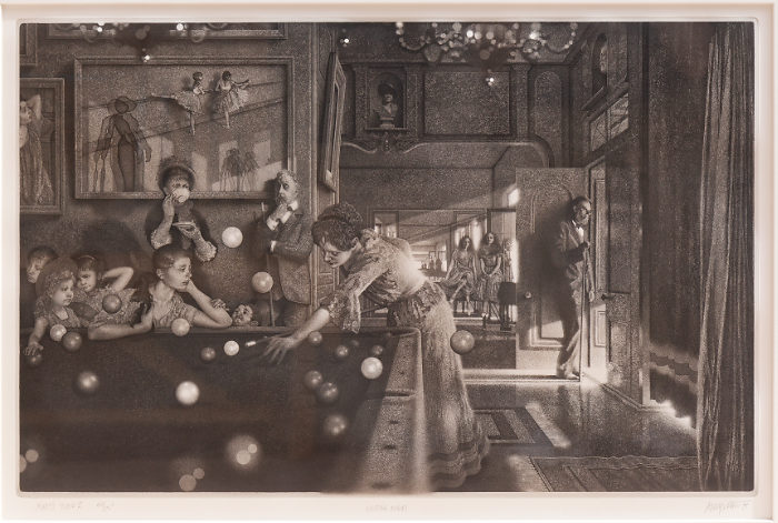 Peter Milton, Visiting Degas, etching, 38x28 SOLD!