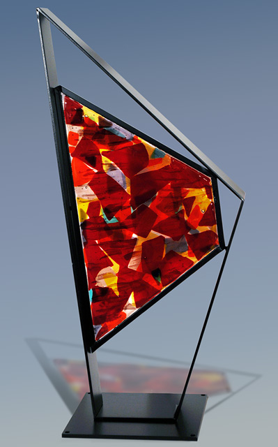 Embers 31x13x4 steel and glass SOLD!