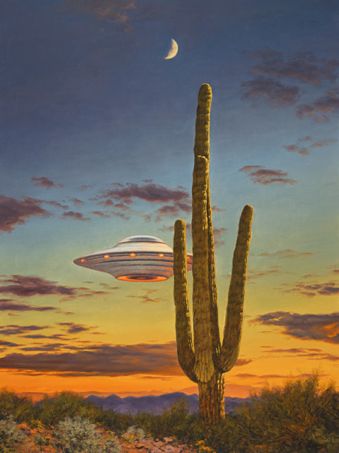 Saguaro Moon Landing 24x18 SOLD!