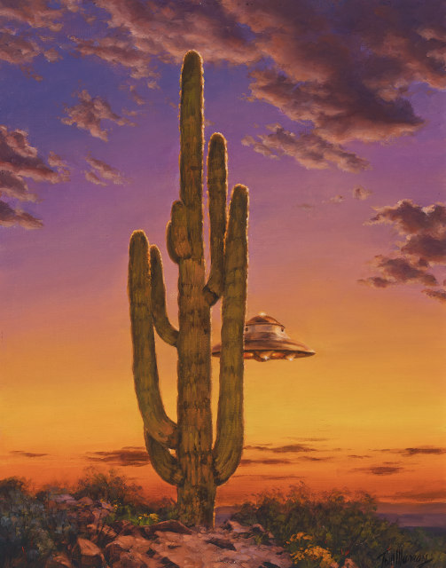 Saguaro Saucer 16x12 SOLD!