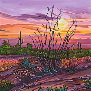 SOLD! Sunset On McCain Loop 18x18