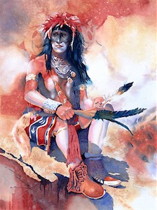 Portrait Of A Snake Priest 24x18 wc