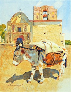 SOLD! Tumacacori Burro1 8x14 wc