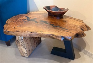 Mesquite and Oak Table with Bowl