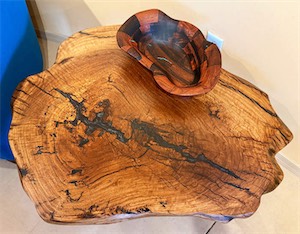 Mesquite and Oak Table with Bowl