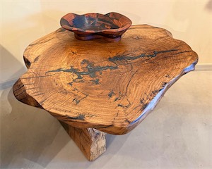 Mesquite and Oak Table with Bowl
