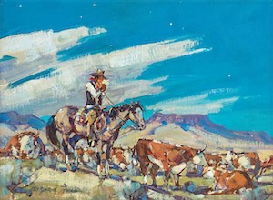 SOLD! Night Herd 20x16