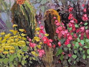 SOLD! Petals and Prickles 9x12