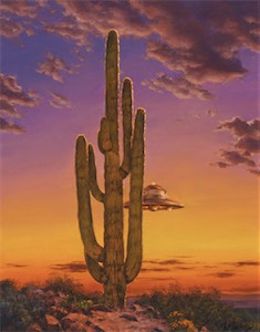 SOLD! Saguaro Saucer 16x12 
