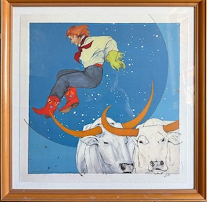 Donna Howell Sickles, And the cowgirl Jumped Over the Moon 25x25