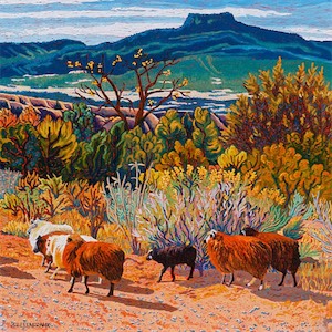 Kathleen Frank, Ghost Sheep At The Perdernal 48x48