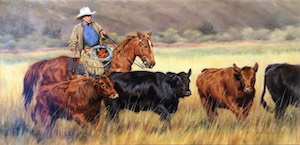 SOLD! Kristii Melanie, Red & Black 12x24
