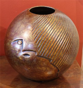 SOLD! John Suazo & Mary Wycoff, Vase bronze 13x13