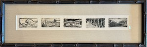 5 Woodblock Prints Each Print 2x3