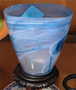 Light Blue Small Oval Vase 8x6