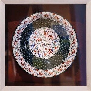 Morad Jasim, Small Floral Enameled Bowl 9 inches