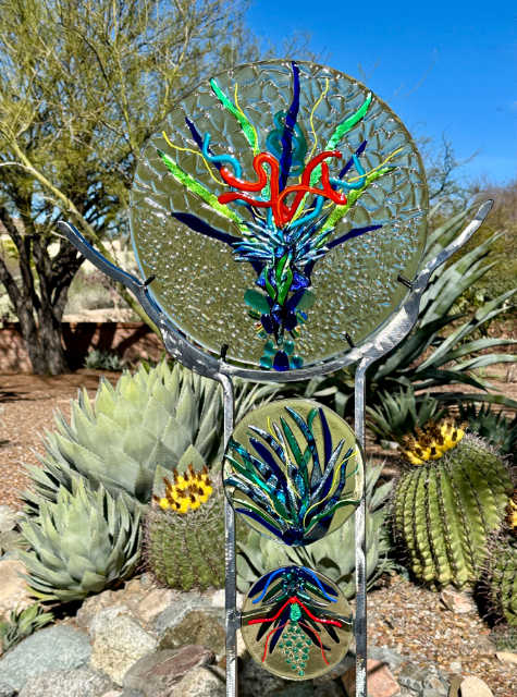Wild Garden A 11 inches acrylic & glass SOLD!