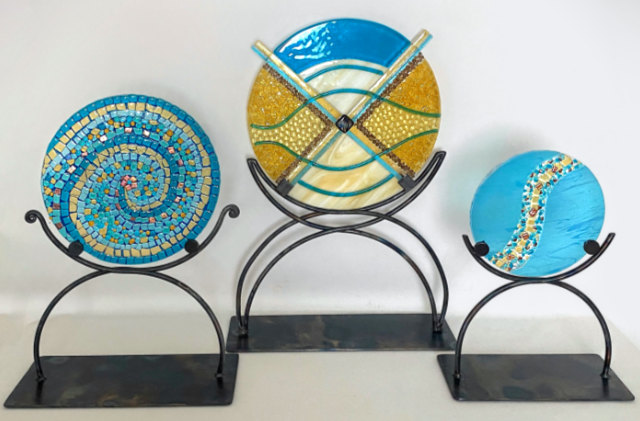 Turquoise Amber Triptych SOLD!