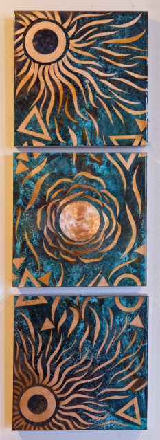 Copper Glow Triptych 10x10 each SOLD!