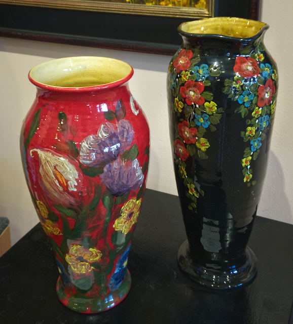 Red & Black Floral vases SOLD!